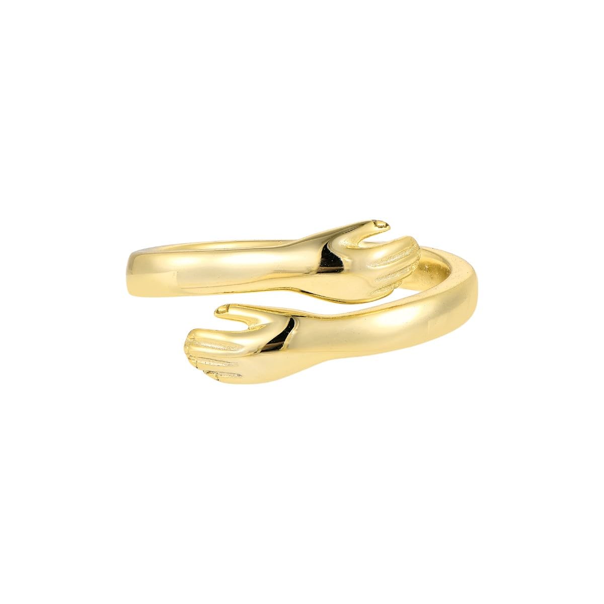 Gold Umarmender Ring | 925 Sterling Silber | Offener Vergoldet Hug Ring | Verstellbarer Umarmungsring | Geschenkidee