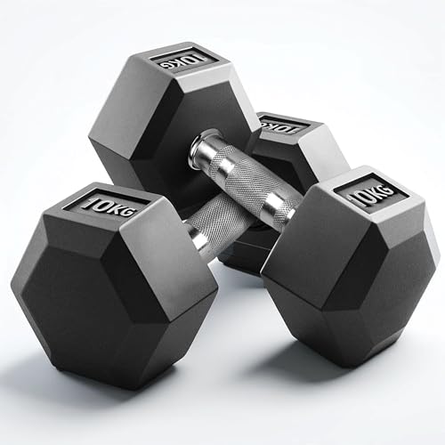 Slovic Dumbbell Set 20 KG (10 KG x 2) | Hexa Dumbbells Set for Home Workout | 20 KG Dumbbells Pair for Exercise | Gym Equipment for Home Workout | Ant