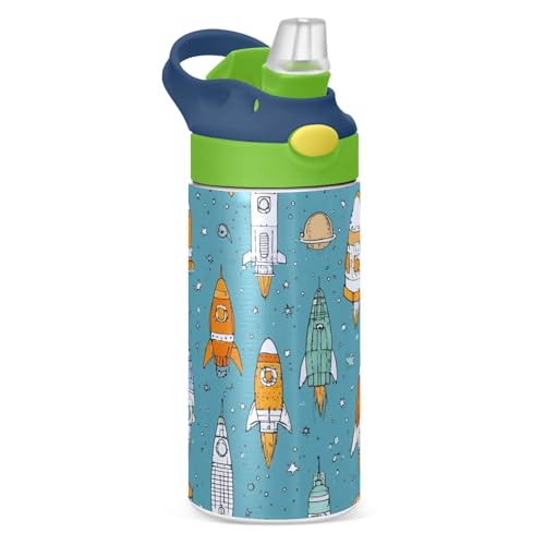 Boccsty Space Rockets Astronauts Kids Water Bottle...