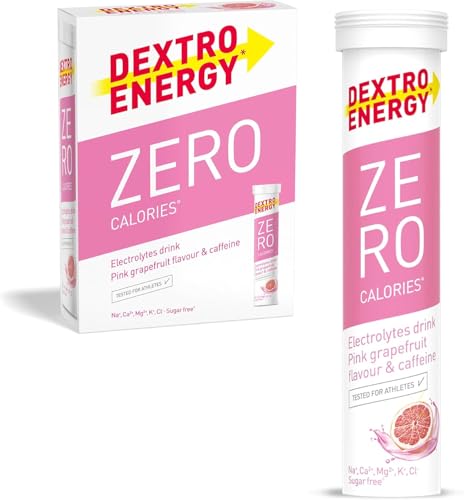 Dextro Energy Elektrolyte ohne Zucker - Pink Grapefruit + Koffein - 1141 mg Elektrolyte 3x20 Brausetabletten (3er Pack) für Alltag und Sport Magnesium Calium Calcium Chlorid Natrium zuckerfrei