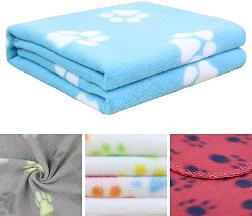 YIQI Haustierdecke für Hund/Katze, weich, Schondecke, Winterdecke, Hundedecke Fleece, Katzendecke Tierdecke Liegedecke Pfötchen Matte Farbe zufällig (60 x 70 cm)