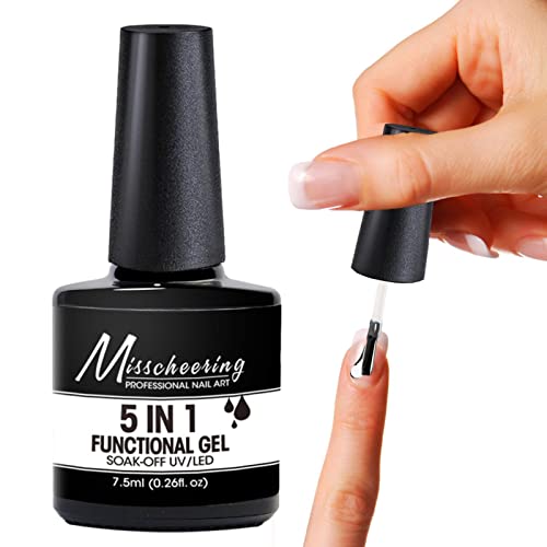 Aferzov 2 Pcs Pegamento de uñas de Gel para Prensa en uñas | Pegamento de extensión de uñas 5 en 1 | Constructor de Gel de 8 ml para uñas, Herramienta de Arte de uñas para salón, Bricolaje fácil Cover