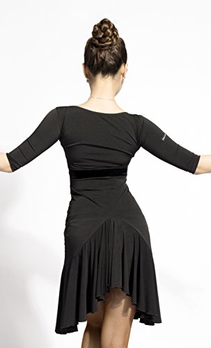 Scgginttanz G3028 Latin Ballroom Dance Professional Female Double Sided Wearable Design Swing Dress ((Sbs) Black, S) #TOP1
