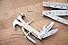 Kikkerland 10 in 1 Pocket Compact EDC Gear Equipment Stainless Steel Multi-Tool, White, Wood Handle, for Outdoors, Camping Tool Accessories Survival