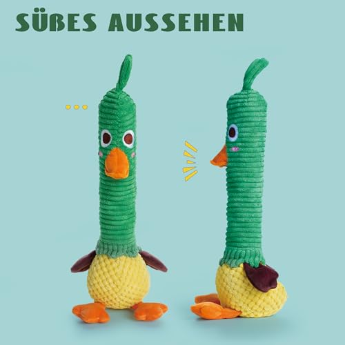 Nocciola Unzerstörbares Ente-Hundespielzeug: Niedliches Quietschspielzeug mit Langlebigen Gummi-Quietscher, Ente-Kauspielzeug für Welpen, Kleine bis Große Hunde