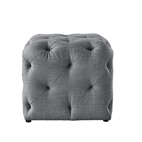Angel Light Grey Linen Ottoman #TOP4