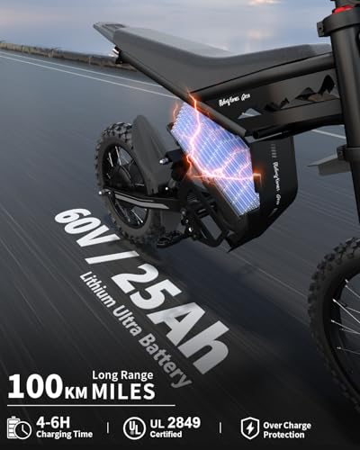 Image of GT73 / GT54 Electric Dirt Bike for Adults Teens - 3000W / 2500W Motor 50 /37 MPH High-Speed, 25 inch /14 inch Fat Tires & Dual Removable Battery(60V /48V) | All-Terrain Off-Road eBike for Snow, Sand