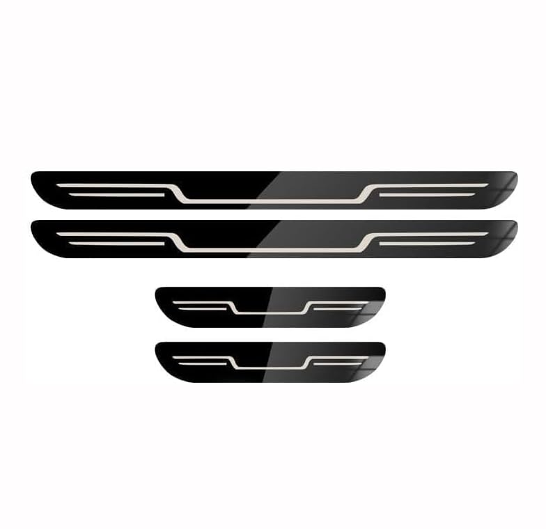 4 Pcs Car Door Sill Protector for Renault Talisman Grandtour, Stainless Steel Kick Plates Welcome Pedal, Non-Slip Auto Decoration Accessories,A/Black
