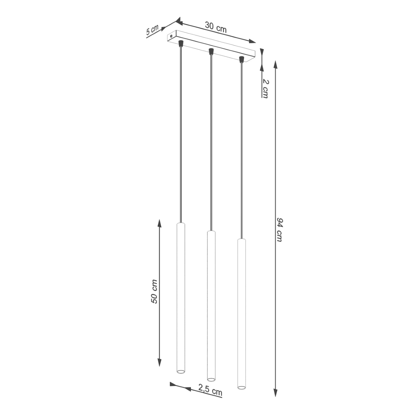 FOSKE Volio 3L | Lampada a Sospensione Lineare 3 Luci G9, Ocra rossa | Lampadario lineare a 3 luci G9, regolabile in altezza, per cucina, soggiorno, sala da pranzo e camera da letto