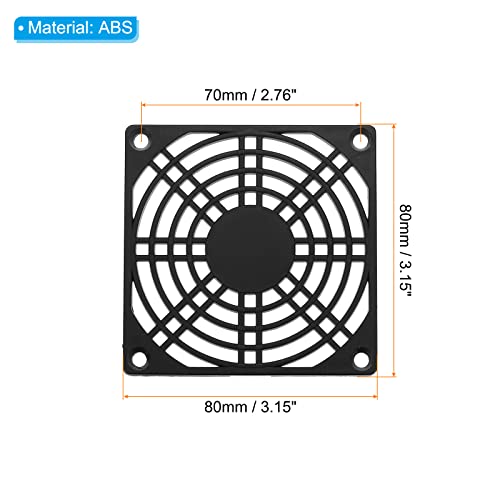 PATIKIL 80mm Fan Filter, 8 Pack ABS Plastic Ventilator Grill Protector Guard for 80X80mm Fan Protective Cover DIY, Black - Image 2