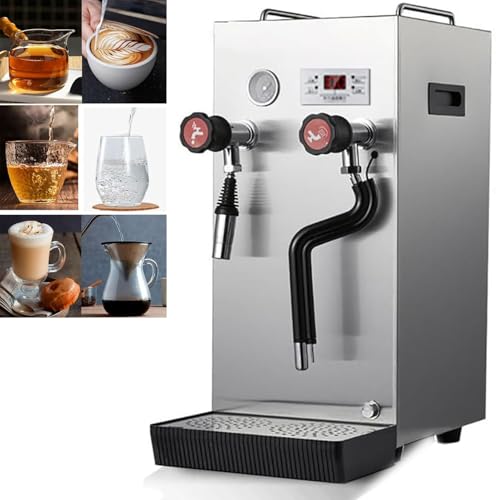 Elektryczny spieniacz do mleka parowego, 4 w 1, ze stali nierdzewnej, z wyświetlaczem LED, do kawy, latte, cappuccino i gorącej czekolady
