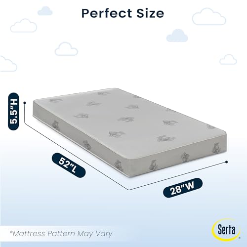 Image of Serta Perfect Start Deluxe Limited Dual Sided Baby Crib Mattress and Toddler Mattress, GREENGUARD Gold Certified, Firm Support, Waterproof, 7 Year Warranty, Made in USA