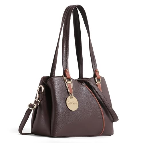 Image of Gold Rose Women's Vegan Leather Handbag - Stylish Shoulder and Crossbody Bag for Women | Multi-Compartment Office, Party and Daily Use Purse