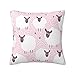 Funda De Cojínes 45x45cm Oveja Rosa Funda De Cojín Hogar Decorativo Almohada para Sofá Dormitorio Sala Cama Hogar Coche Sillas