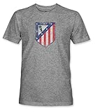 Club Atletico de Madrid Color Badge Vintage Triblend T-Shirt - Grey (US, Alpha, Large, Regular, Regular, Grey)