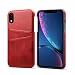Produktbild Für iPhone XR Fall Suteni Kalb Texture-Schutzhülle for iPhone XR, mit Karten-Slots (schwarz) Asun (Color : Red)