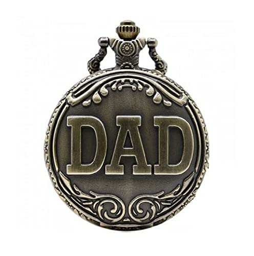 Image of AUGEN Pocket Watch Metal Keychain Dad Retro Vintage for Gifting With Key Ring Anti-Rust (Pack Of 1)