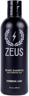ZEUS Beard Shampoo Verbena Lime 8oz - Green Tea & Natural Ingredients for Cleansing, Moisturizing & Softening Beard (Made in USA)