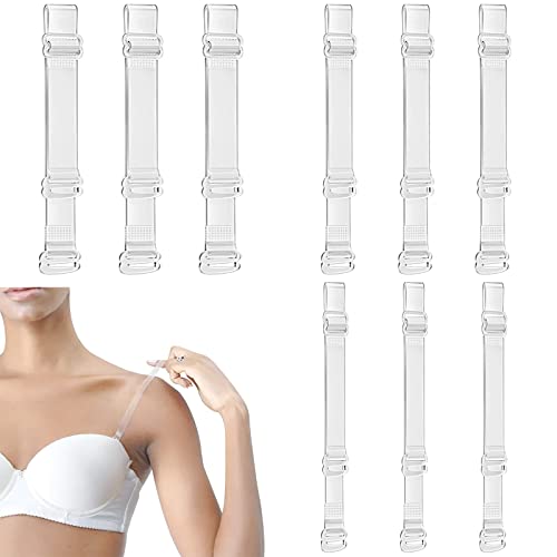 Verstellbarer Ersatz-Schultergurt, 9 PaarTransparenter Schultergurt Rutschfester BH-Träger, Hochelastische Clear Bra Strap für Frauen Trägerlose BHS, Three Size Cover