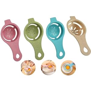 Egg Yolk White Separator Vencilazy 4 PCS Egg Separator Egg Yolk Separator Food Grade Egg White Filter Egg Separator Tool Kitchen Baking Gadget