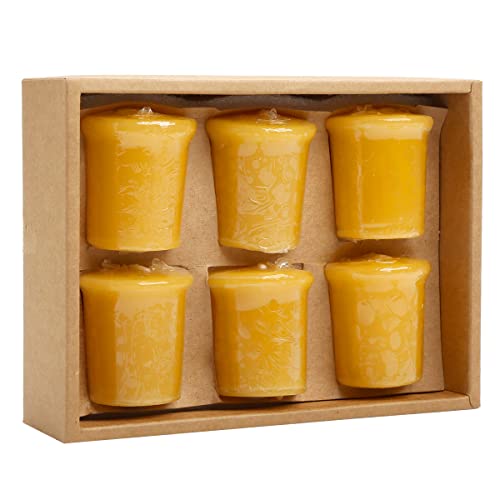 Ljqizn 6Pcs Beeswax Votive Candles Pure Handmade Pillar Natural Votives Set For Gift Home Décor Party Wedding Spa #TOP2