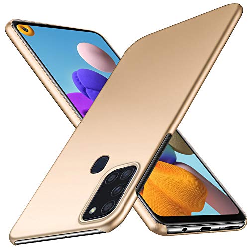TopACE Funda para Teléfono Samsung Galaxy A21s Carcasa Dura Mate Ultrafina Funda Protectora a Prueba de Caídas Simple y Ligera Adecuado para Samsung Galaxy A21s (Oro)