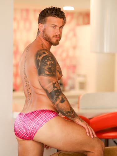 Body Aware Red Plaid Satin Pouch Brief3