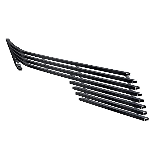 Image of APS Compatible with Chevy Silverado 1500 2014-2015 Lower Bumper Stainless Steel Black Horizontal Billet Front Grill Grille Insert C65990J