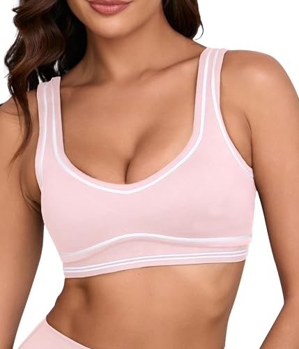Image of Women Sweetheart Padded Sports Bra- Workout Fitness Square Neck Low Back Yoga Bra