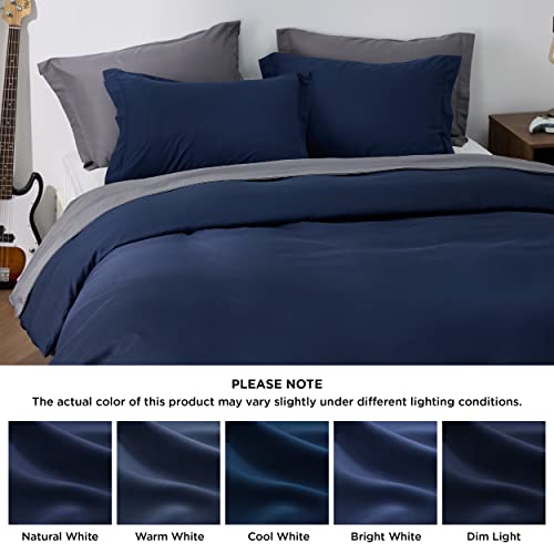 Bedsure Navy Blue Duvet Cover Full Size - Soft Brushed Microfiber Duvet Cover For Kids With Zipper Closure, 3 Pieces, Include 1 Duvet Cover (80"X90") & 2 Pillow Shams, No Comforter #TOP5