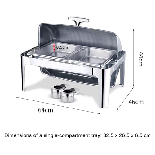 Ensemble de plats à frire – Plateau de service alimentaire en acier inoxydable pour événements, mariages et fêtes – Comprend un récipient chauffe-condiments – Parfait pour la restauration et les