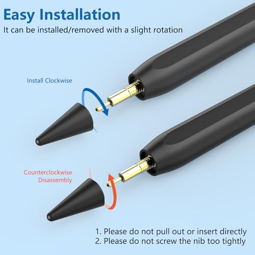 Image of 8 Pack Pencil Tips, Replacement Tips Only Compatible with Our KARFUN Pencil, iPencil Nib for iPad Pencil 2018-2023, iPad 10 /9 /8 /7 /6 Gen, iPad Pro 11 /12.9, iPad Air 5 /4 /3, iPad mini 6 /5Gen (Black)