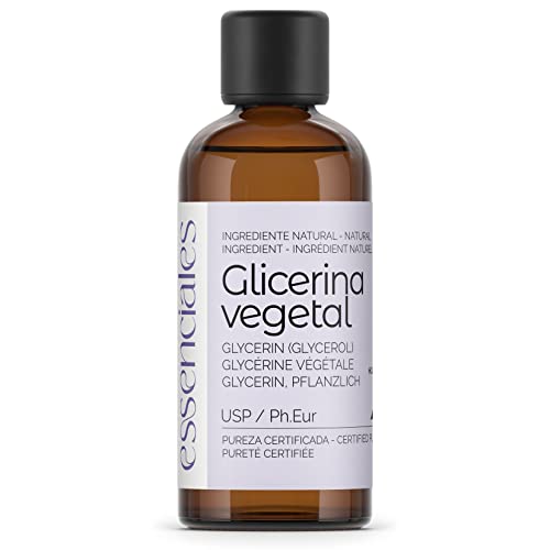 Essenciales - Glicerina Vegetal USP/Ph.Eu, Pureza Certificada, 100 ml | Glicerina Vegetal USP/Ph.Eur VG Base