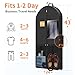 Suit Garment Clothes Travel Bag: 43 inch Lightweight Foldable Black Short Fabric Breathable - Hanging Storage Cover Pockets Zipper for Men - Wardrobe Carry Coat Jacket Uniform Tuxedo Shirt