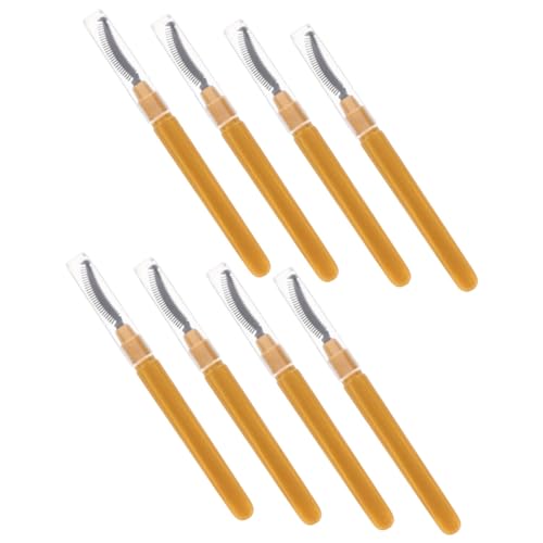 FRCOLOR Travel Size Makeup Brush Set 8pcs Silicone Eyelash Brush Mascara Wand Eyelash Wand Tools