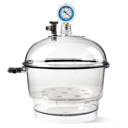 Générique - Générique Dessiccateurs sous Vide 250 Mm, Petit Dessiccateur De Laboratoire, Bocal De Séchage sous Vide en Polycarbonate, avec Double Vanne, Manomètre, Bocal Scellé for Le Stockage Et Le Séchage
