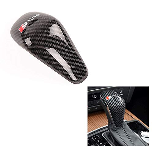AUTO-P Suitable for Audi Shift knob Cover Shell Interior Modification (ABS Carbon Fiber Plaid) (C)