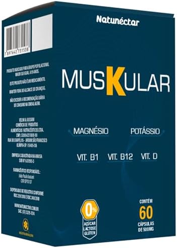 Muskular Potássio+ Magnésio+ Vit D B1 E B12-60 Cápsulas Natunécta...
