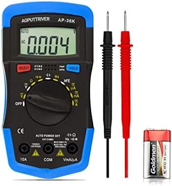 TRMS 4000 Counts Ultra-Portable Multimeter Tester Frequency Counter AC DC Amp Voltage Resistance Capacitance Tester with Frequency Diode Continuity-RQ-36K
