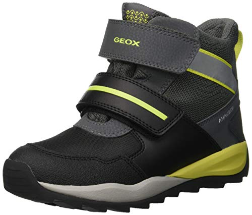 Geox J Orizont Boy ABX A, Botas de Nieve Niños, (Black/Lime C0802), 30 EU
