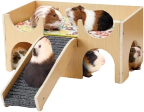 ハムスターハウス 木製小動物ケージ ウサギ、ハリネズミ、モルモット用運動場 (A)
