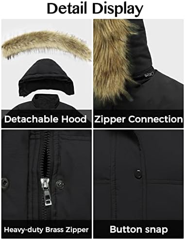 WenVen Women's Winter Long Puffer Coat Parka Jacket with Faux Fur Removable Hood