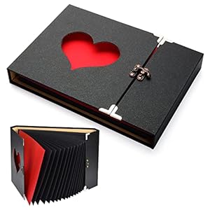 Fotoalbum om zelf vorm te geven, zwarte pagina’s, gastenboek, fotoboek, stamboek, doosje, scrapbook, DIY fotofoto’s, album voor bruiloft, familie, Valentijnsdag, verjaardag, Kerstmis, kindercadeau