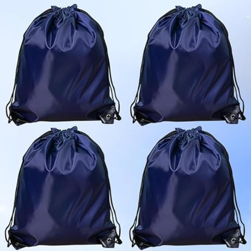 Drawstring Bags Sport Gym Cinch Bag Nylon String Bag for Women Men (Blue 4PCS)