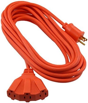 Woods 0825 14/3 Outdoor Multi-Outlet Extension Cord, Orange, 25-Foot