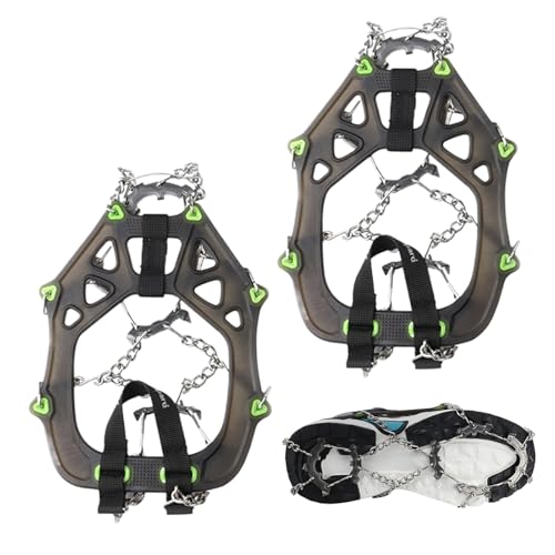 Ice Shoes Grippers - Heat Resistant Stable Snowshoe Spikes Grip Tractions, Anti-Slip Sole Cleats for Secure Foothold | Outdoor Traction Aids for Fishing Hiking Walking Climbing Mountaineering Adult