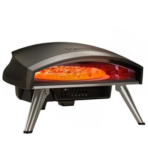 VEXON 16 Gas Pizza Oven – 28mbar Propane Outdoor Pizza Oven, Portable Pizza Oven for Stonebaked 16 Inch Pizzas, With Gas Hose,Countertop Pizza Maker, Outdoor Pizza Cooker
