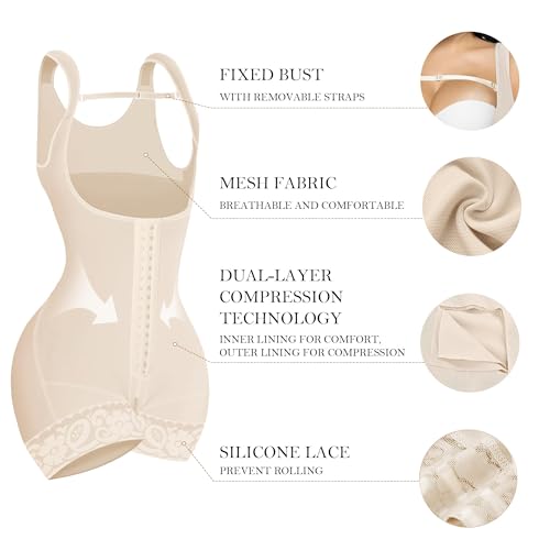 Image of YIANNA Fajas Colombianas Moldeadoras Shapewear Tummy Control for Women Butt Lifter with Zipper Crotch Faja Body Shaper