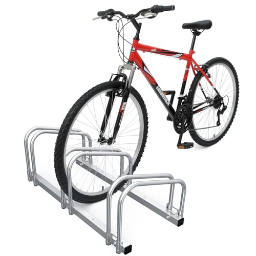 vounot® Râtelier Vélo 3 Vélos Range Vélo Système Range Vélo Rangement pour Vélo Support pour Bicyclette Sol ou Mural en Acier Revêtu Support de Rangement Vélo...