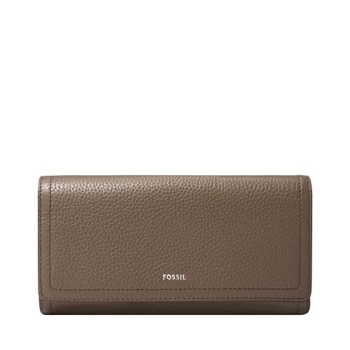 Image of Fossil Women's Logan Leather Wallet RFID Blocking Flap Clutch Organizer